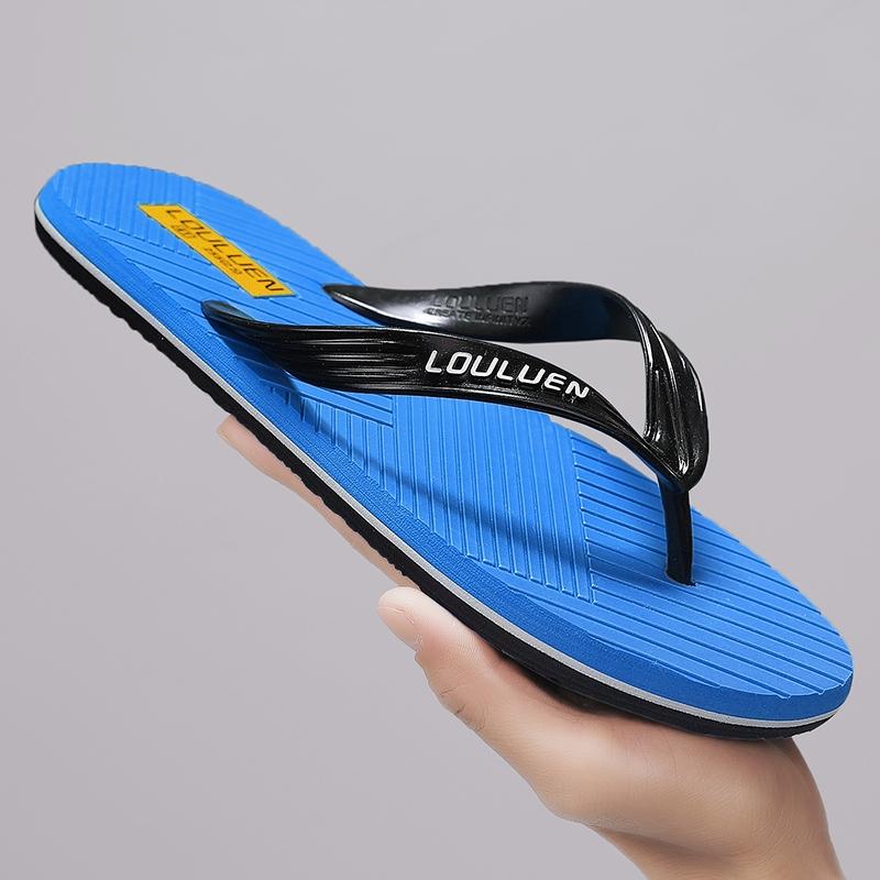 Men's Flip-Flops with Unique Texture, Comfortable Beach Sandals, Lightweight Water Shoes, Soft Non-Slip House Slippers for Summer