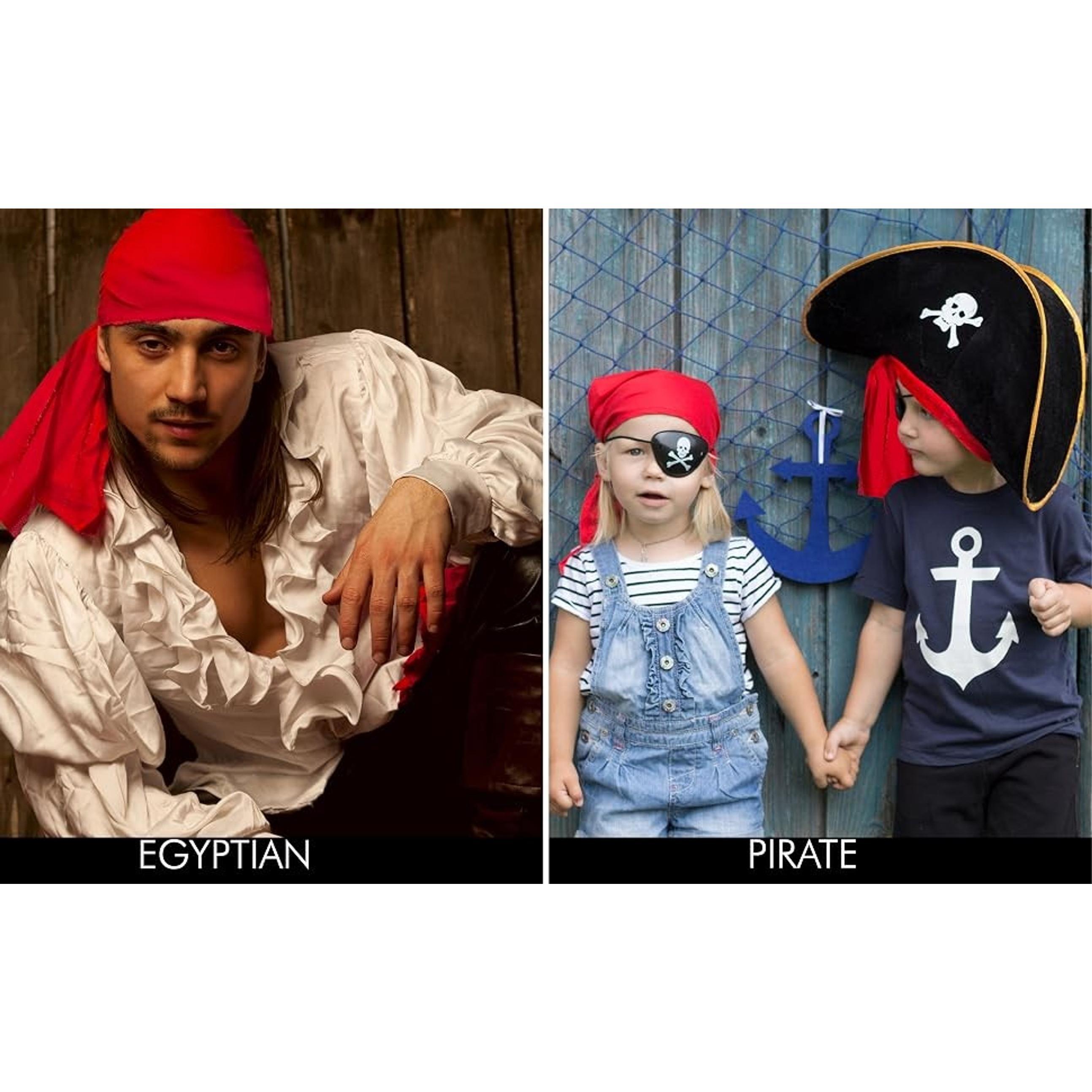Red Pirate Sash Belt - Medieval Renaissance Pirate Waist Scarf Tie Bandana for Men Women and Children(Gift)