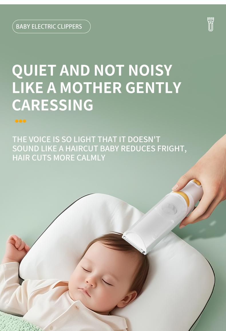 Baby Hair Clipper Trimmer for Newborns, Gentle Sounds to Reduce Fear, Easy to Use with 3 Adjustment Settings, Ideal for Trimming Baby Hair