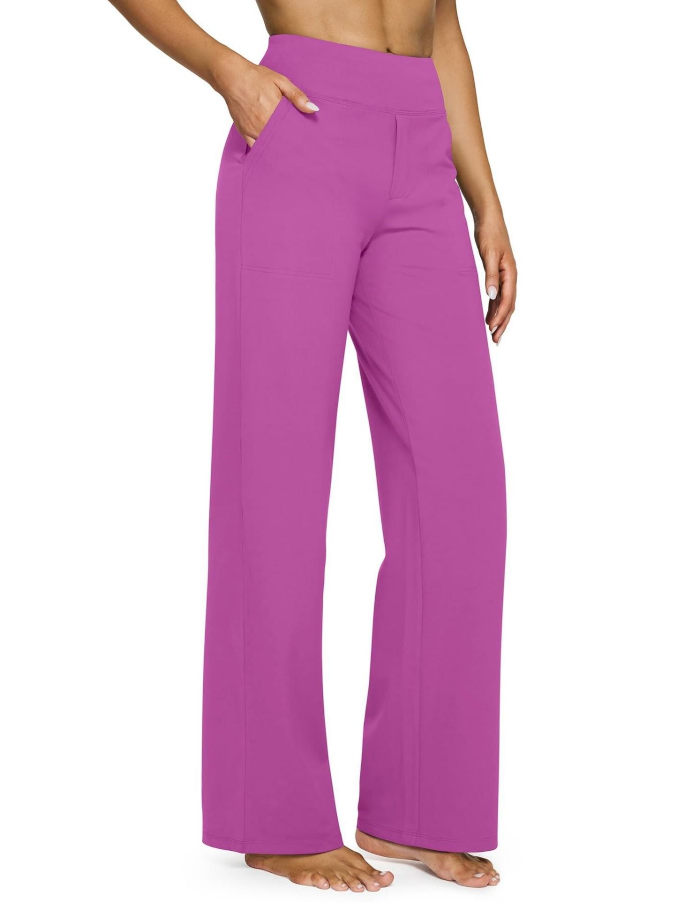 2026 Loose High-Waist Wide Leg Yoga Pants for Women, Knitted Athletic Sweatpants with Pockets, Comfortable Casual Sports Pants