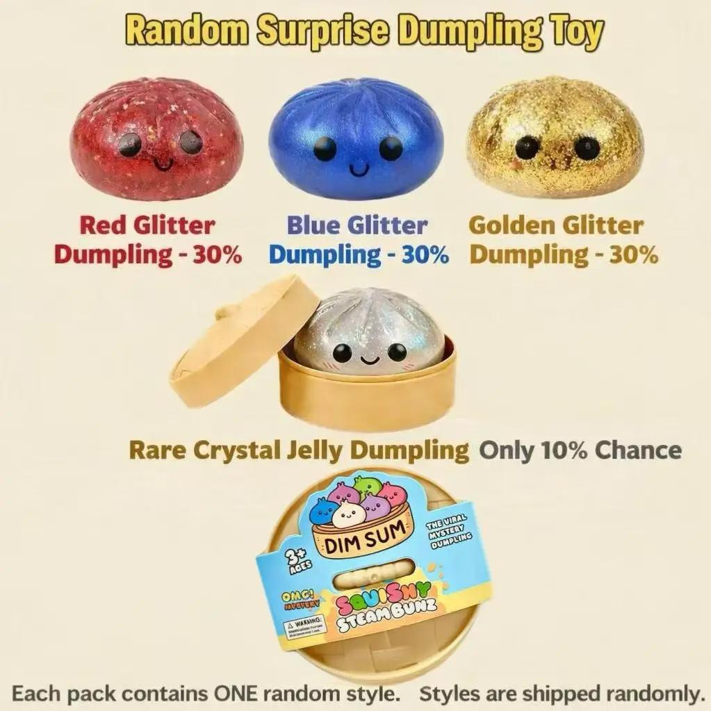 Expressive Dumpling Soft Toy, Secret Gift Box, Stress Relief Toy, Unisex, Random Style, Valentine's Day & Easter Gift, Kids' Exchange