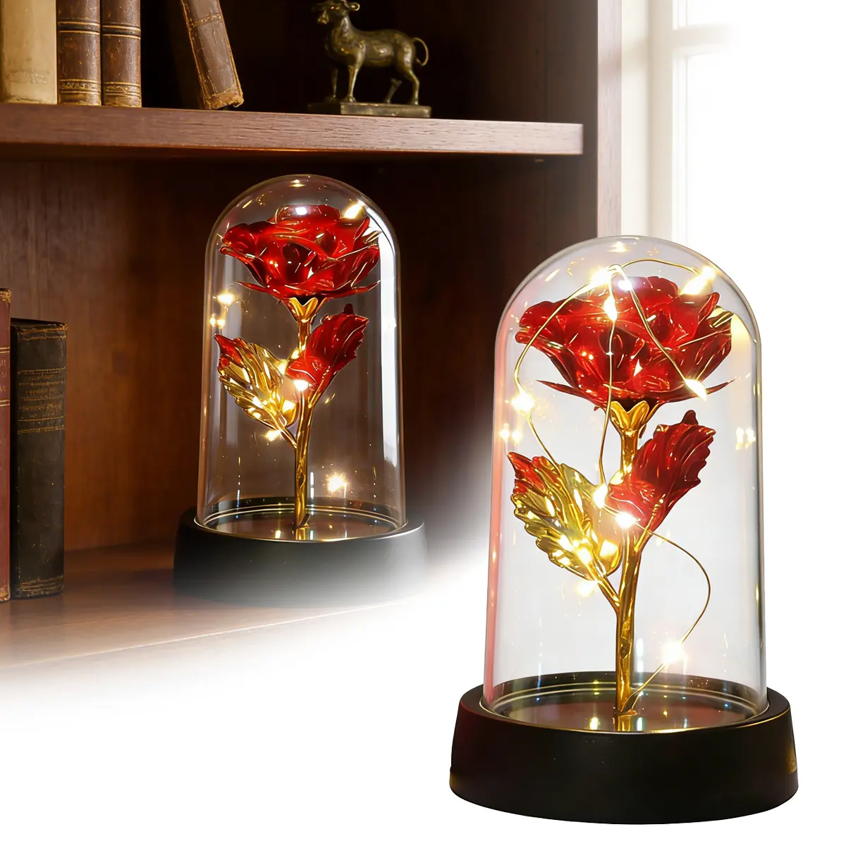 Wife Galaxy Glass Roses Preserved Forever Flowers for Delivery Light Up Rose in Glass Dome Anniversary Birthday Gifts for Women Grandma Wife Her Daughter Friend Colorful