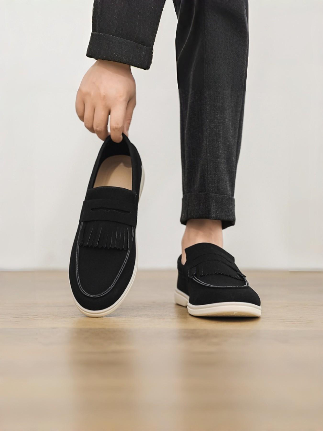 Men's British Style Soft Leather Casual Shoes, Business & Daily Wear, Hand-Stitched, Comfortable Foot Feel, Ideal for Everyday Use