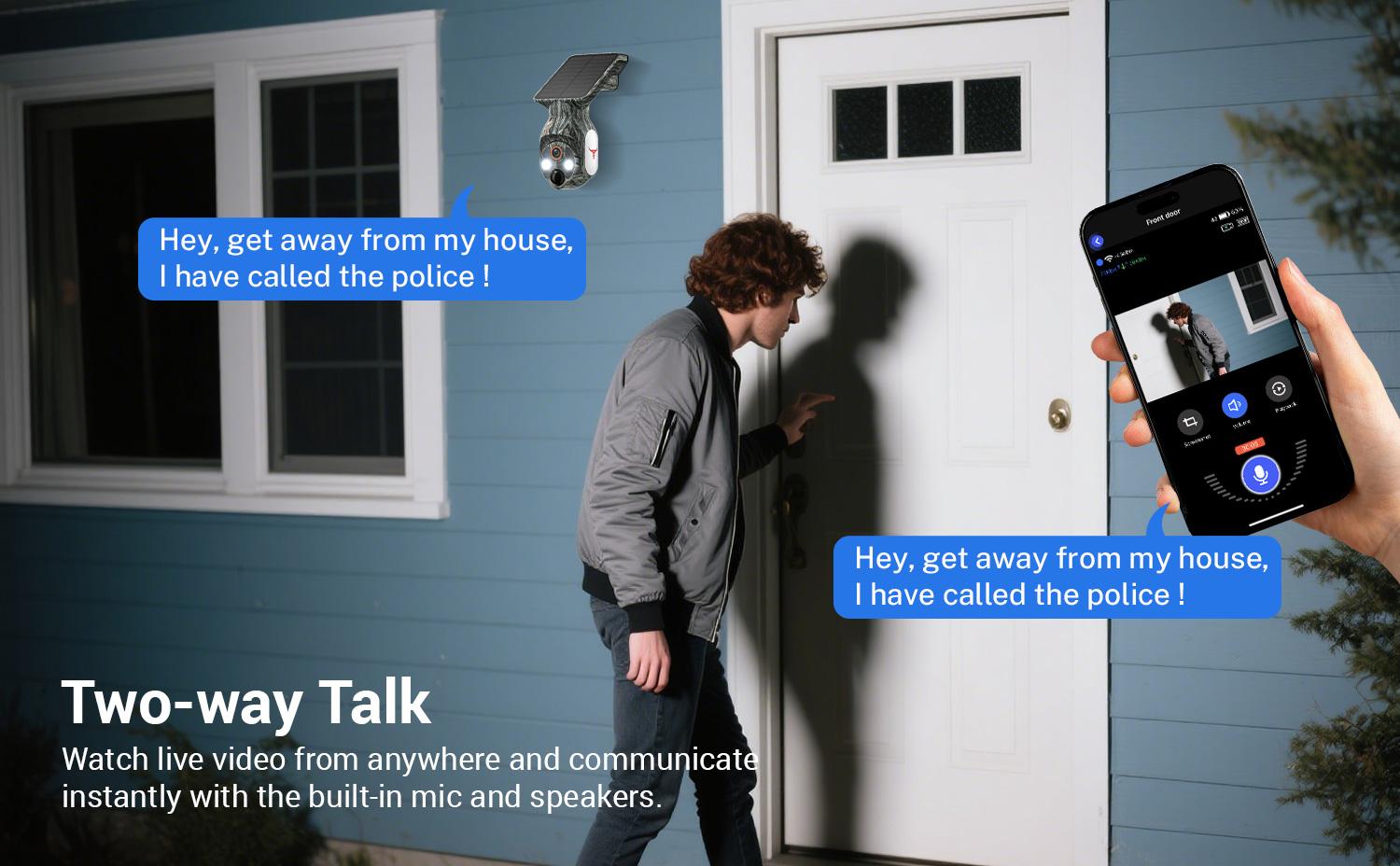 Wireless Outdoor Security Camera with Solar Panel, 355° Pan/Til Solar Surveillance Camera with AI Human Detection, 2-Way Talk, Color Night Vision, 2.4G WiFi Only, Motion Sensor Security Camera