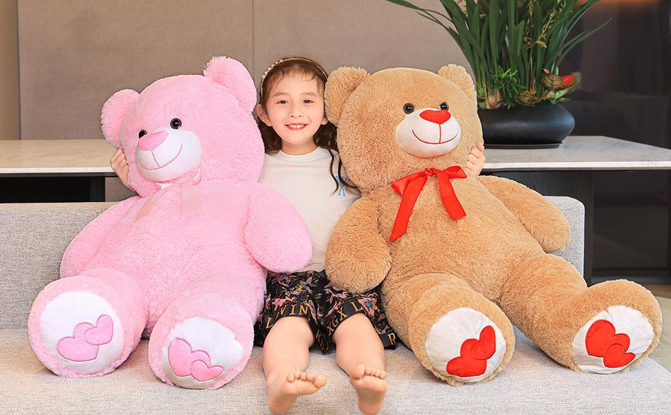 SNOWOLF 43" 47" 55'' XXL Giant Teddy Bear Plush Toy Stuffed Animals Big Cuddly Doll Gift for Kids Girlfriend Christmas Gift Valentine's Day Baby Shower Graduation Birthday Mother's Gift