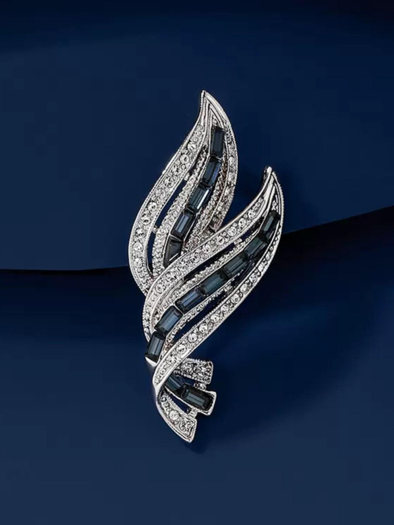 Elegant Leaf Brooch for Women, Boho Style All-Over Print Pin, Perfect Accessory for Blazers and Coats, Unique Floral Design