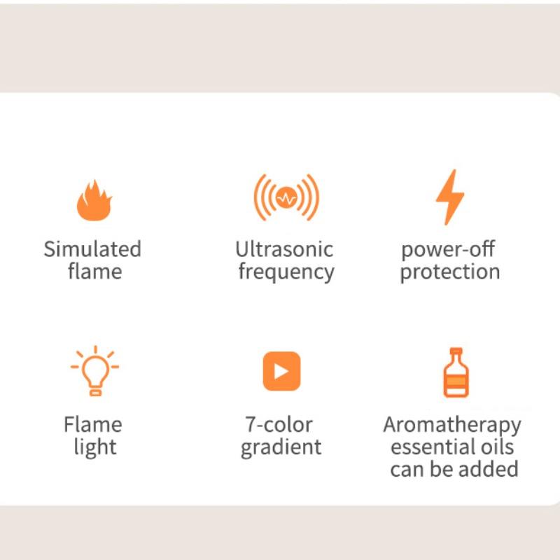 Flame Humidifier Essential Oil Diffuser, Himalayan Salt Lamp with Color Changing Light, Mist Mode, Large Capacity, Humidifier Scent, Perfect Gift