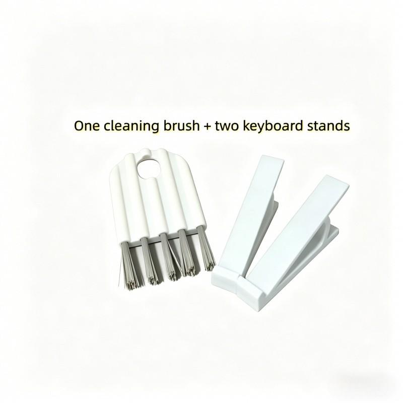Three-In-One Keyboard Accessories Set, 2 Ergonomic Keyboard Stands + 1 Cleaning Brush, Anti-Slip Tilt Stand, Office Gaming Workstation