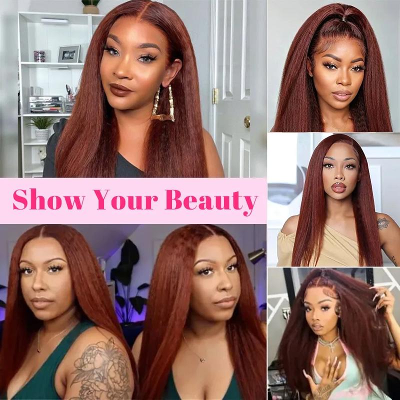 Bling Hair 33# Reddish Brown Chocolate Brown Colored Wigs HD Lace Front Human Hair Wigs For Women 30 32 Inch Brazilian Straight On Sale