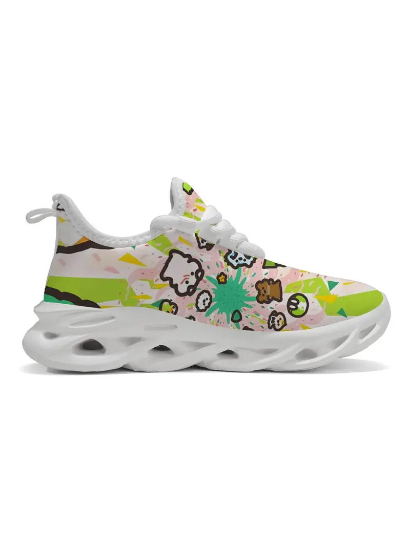 Cartoon Pattern Girls' Casual Training Shoes, Vibrant Art Style, Unique Print, Breathable Design, Comfortable and Lightweight, Casual Athletic Trainers, Perfect for School and Play