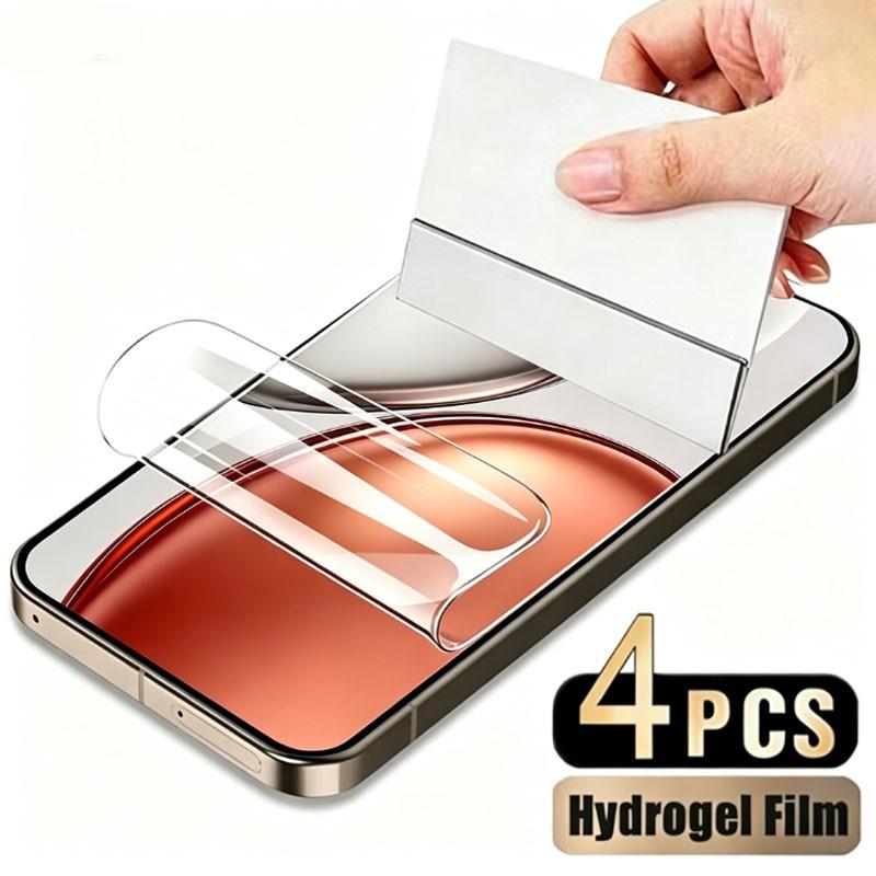 4 Pcs Hydrogel Film for Honor Magic8 Lite 8 Pro 8 Magic 7 7 Pro 7 Lite Magic 6 6 Pro 6 Lite 5 Lite X9D X8C X9C Series, Smooth Surface, Fingerprint Unlock, Bubble-Free, Compatible with Multiple Models