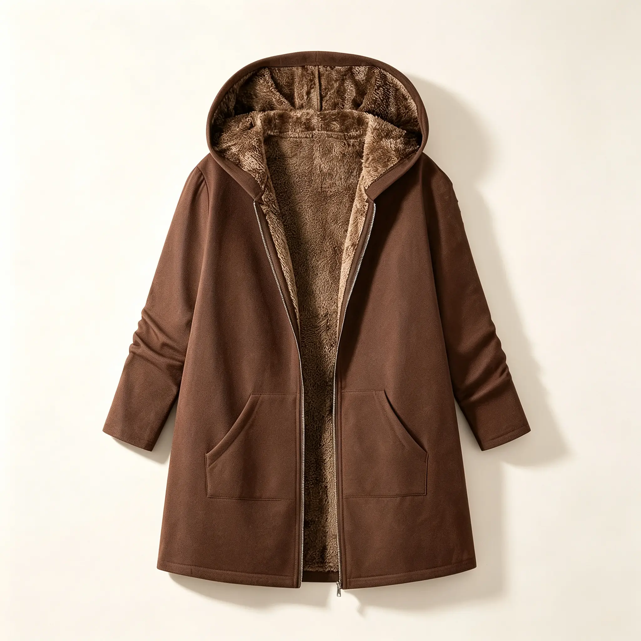 Fleece-Lined Hoodie Sweatshirt, Trench Coat, Printed Jacket For Women