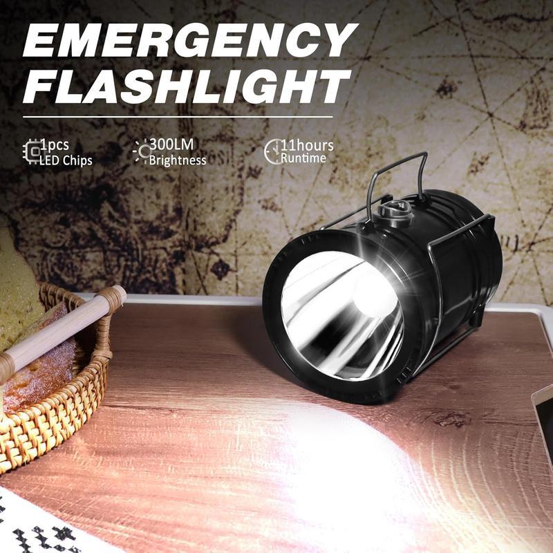 Lantern for Angler 4-Pack Collapsible Camping Lamp IP68 Waterproof Solar USB Rechargeable LED Flashlight Survival Kits for Indoor Outdoor Home Emergency Light Power Outages Hiking Hurricane flashlight survival kit hurricane power outage