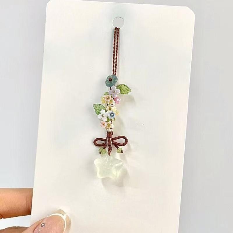 New Chinese Style Ice Transparent Star Flower Pendant XYun Sweet and Cute Mobile Bag Pendant