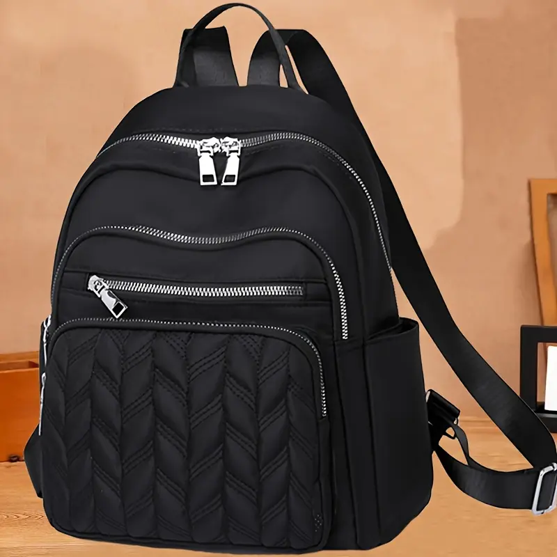 Women's Backpack - Oxford Cloth Backpack, Nylon Travel Backpack for Women, Casual and Stylish Backpack, Zipper Direction Random Fashionable and minimalist urban commuting travel backpack