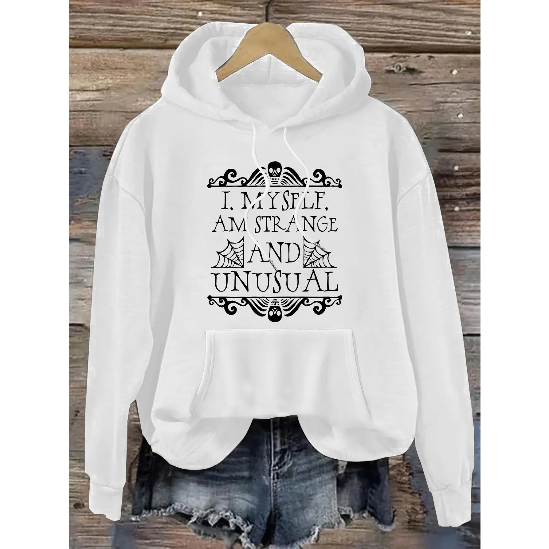 Graphic Print Hoodie, Drawstring Casual Hooded Sweatshirt for Fall And Spring, Women'S Clothing
