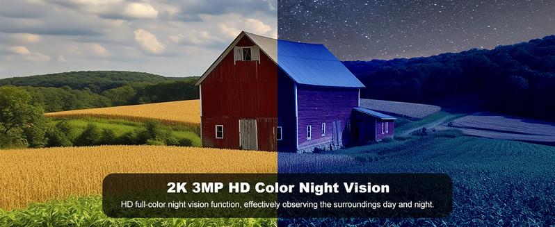 SeeVision Outdoor Solar Camera – Wireless 2K HD, IP66 Waterproof, Two-Way Talk & Instant Siren Alarm-