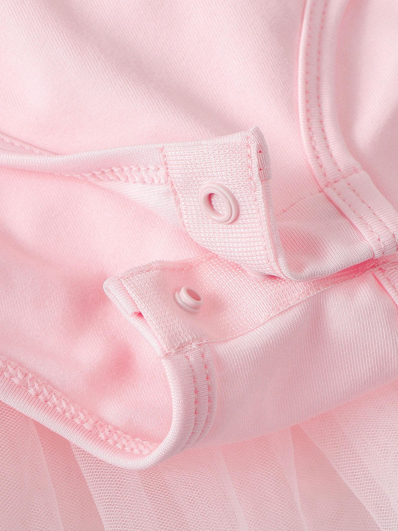 (New)Girls Birthday Party Dress with Ruffle Hem and Bow Design, Elegant Tulle Puff Skirt for Special Occasions, Fitted All-Season, Birthday Clothes(Gift)11