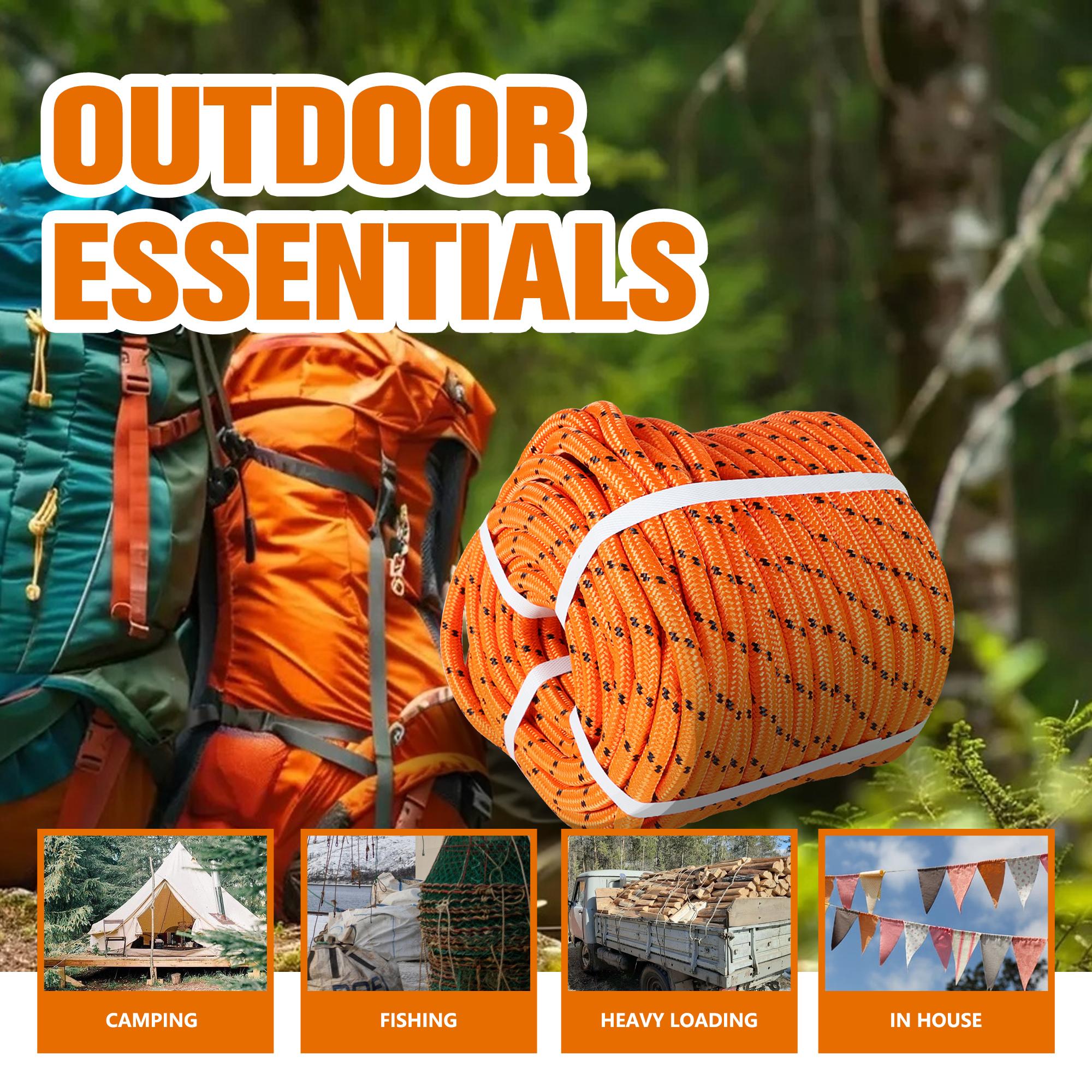 findmall Outdoor 1/2Inch 24 Braided Polyester Rope Tree Work Rope Rigging Rope for Outdoor Swing Camping In Multicolor 100/ 150/200 FT