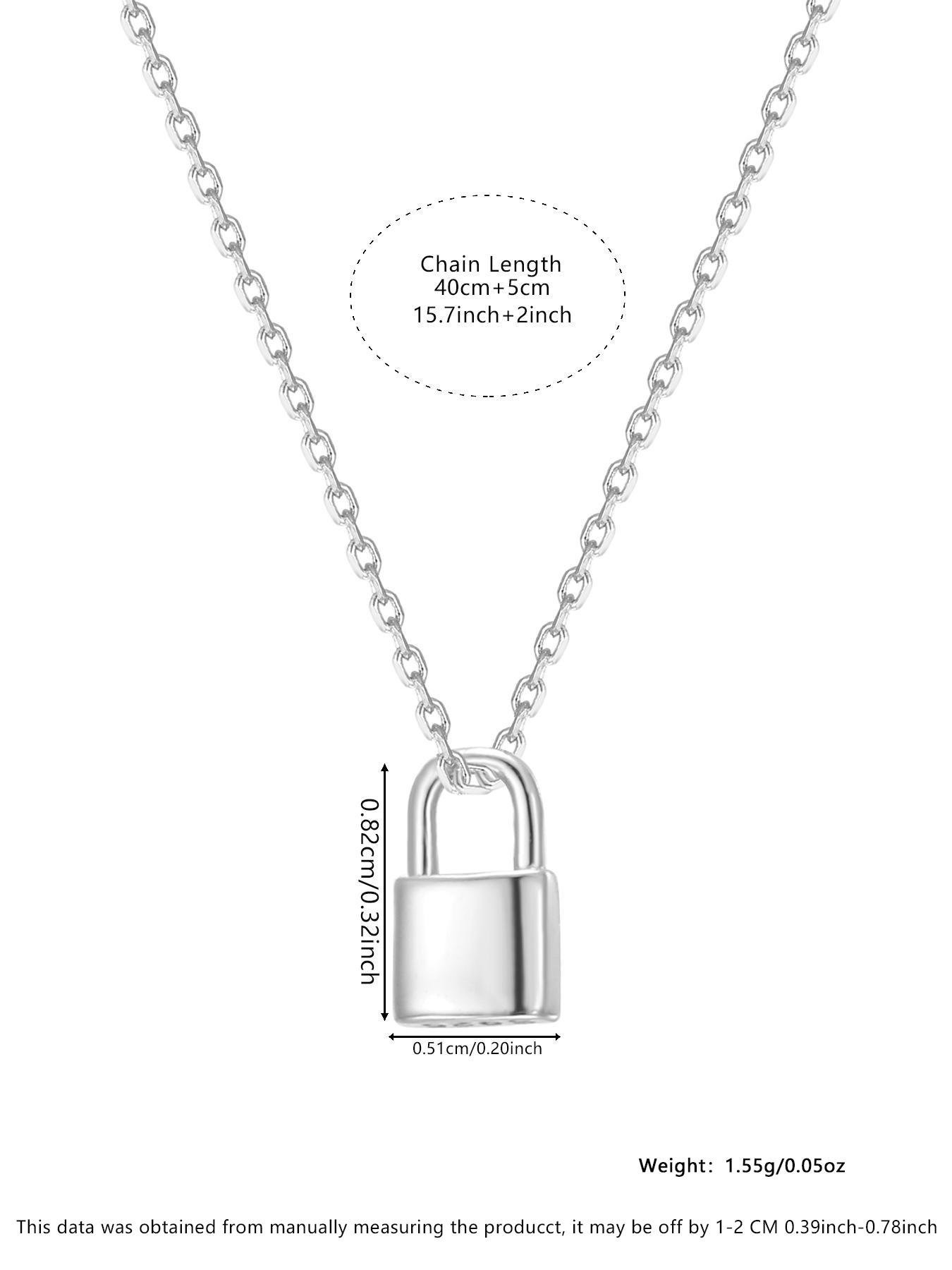 S925 Sterling Silver Creative Design Lock Pendant Necklace for Women, Fashion Jewelry for Party, Daily Clothing Decor, Trendy All-match & Exquisite Jewelry for Gift, Key Pendant Necklace