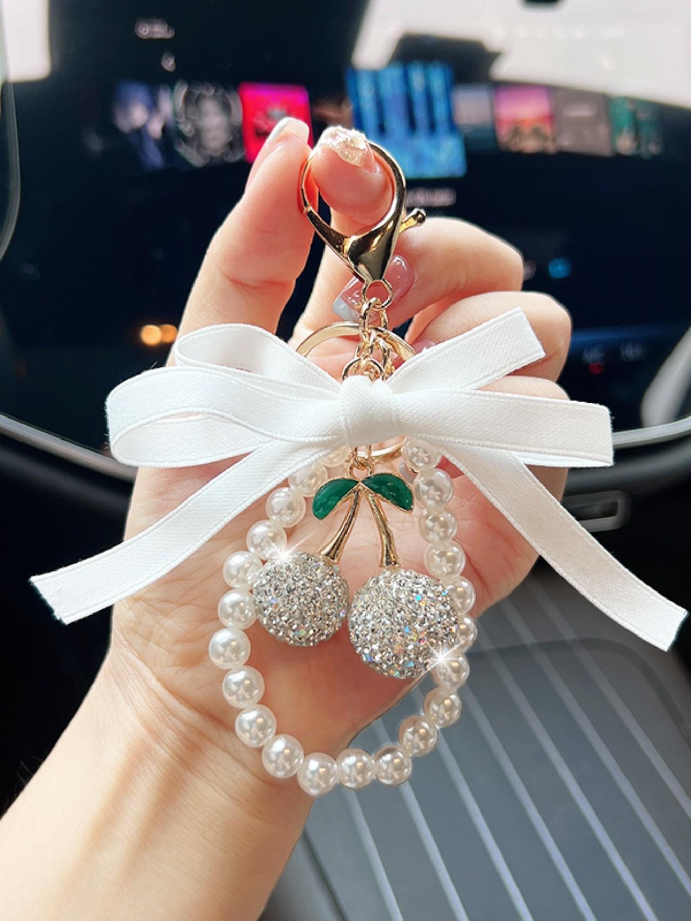 Cute Cherry Design Bag Charm, Fashionable Women's Purse Decoration, Stylish Keychain for Bags Gift Option, All Seasons Accessory