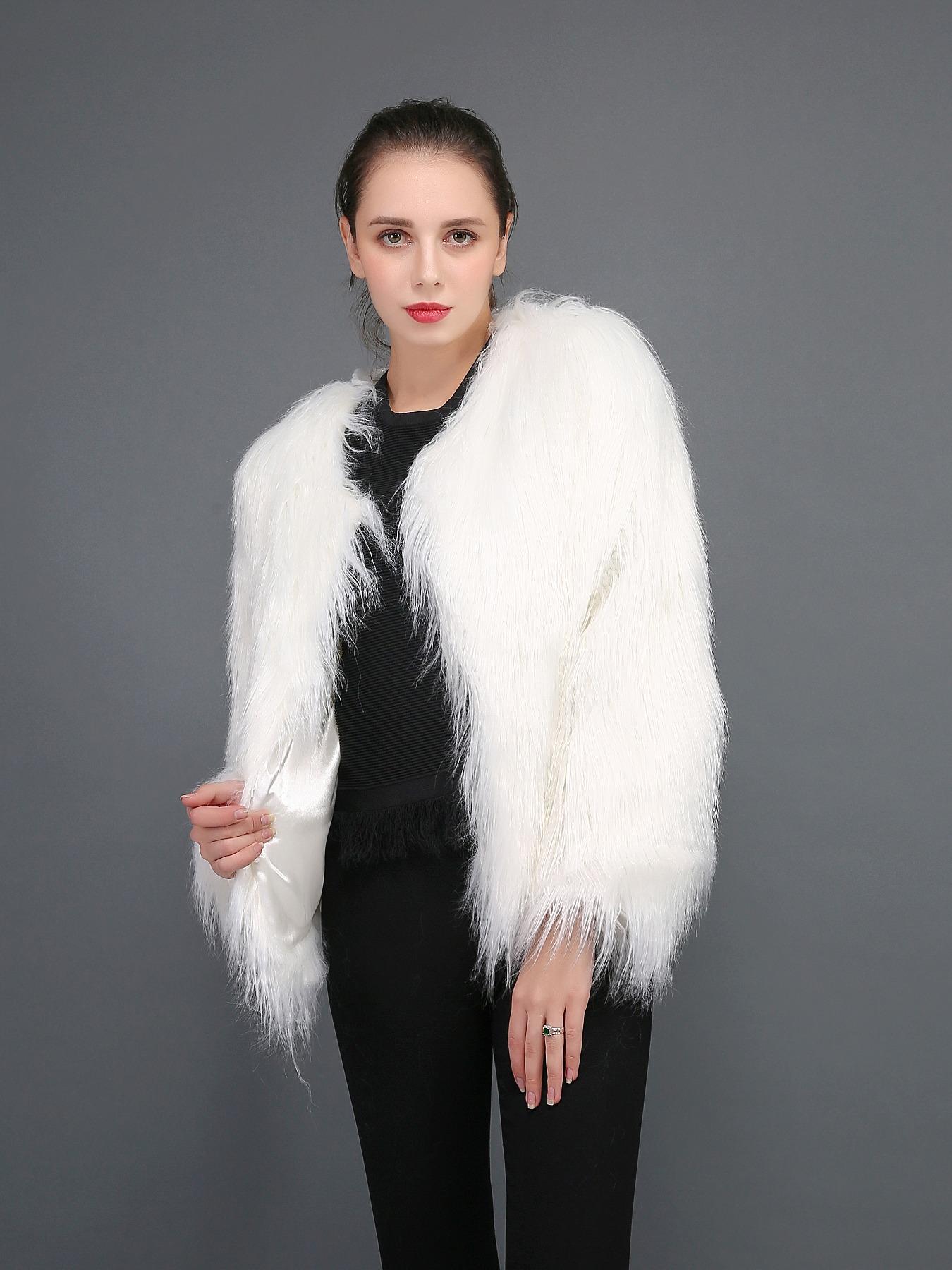 Women's Faux Fur Coat Soft Comfortable Casual Daily Fall Winter Warm Fashion Short Artificial Fake Cashmere Jacket