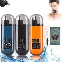 Nose Hair Trimmer for Men Women Rechargeable Painless Eyebrow Facial Hair Shaver LED Display Waterproof Dual Edge Blades Clipper Compact Portable IPX7 Safe Distance Trimming Nose Hair Trimmer for Men Women Rechargeable Painless Eyebrow Facial Hair Shaver LED Display Waterproof Dual Edge Blades Clipper Compact Portable IPX7 Safe Distance Trimming