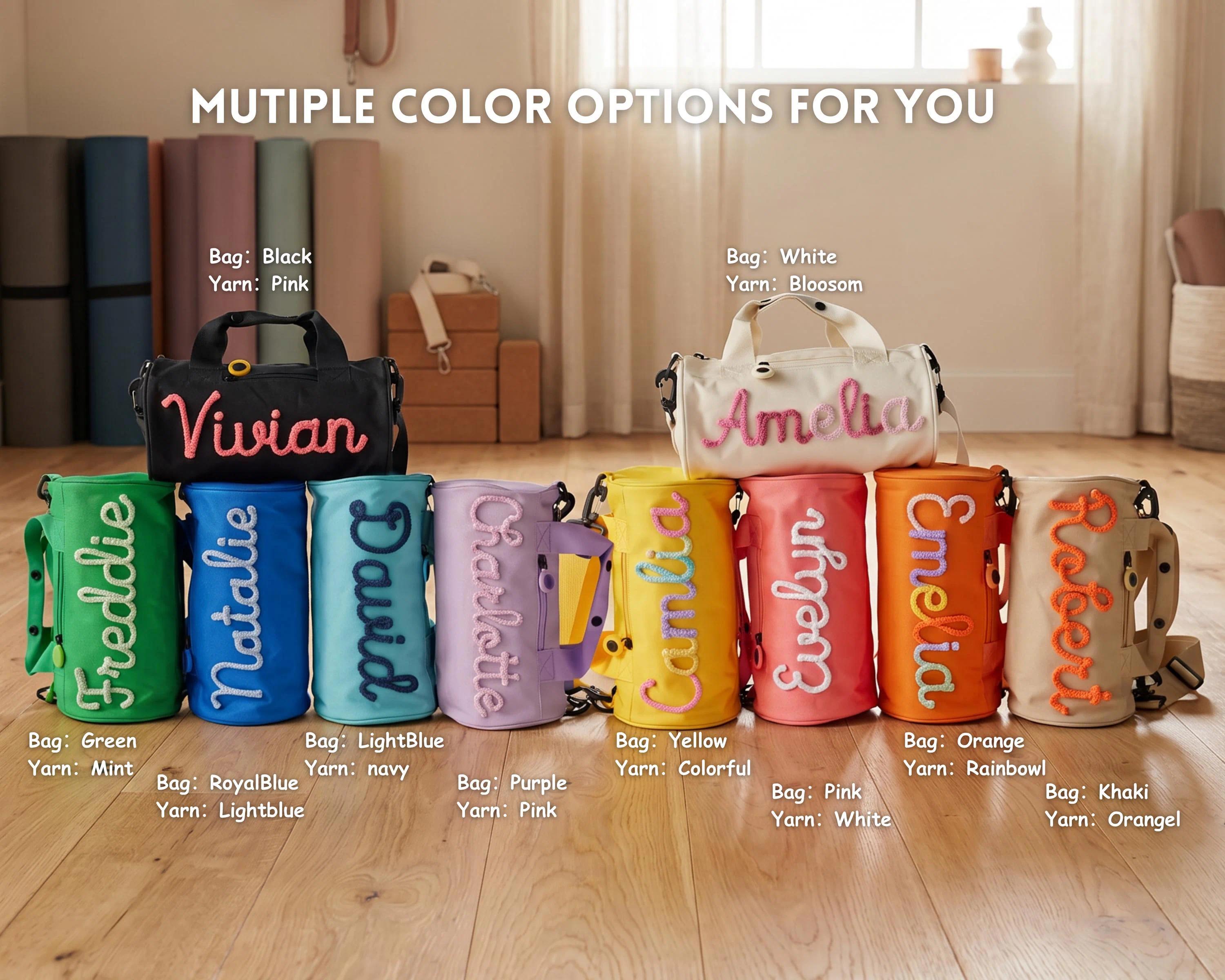 AS1039 Customized Name Sports Cylinder Handbag Personalized Exclusive Custom Shoulder Messenger Travel Outdoor Bag