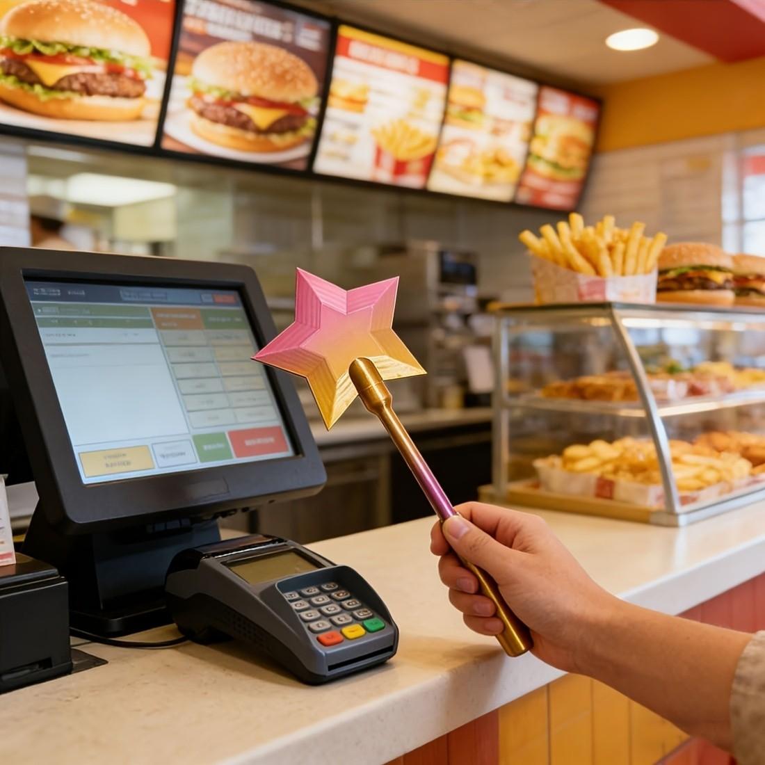 3D Printed Magic Wand Qr Code Payment, Contactless Card Holder, Party Gift, Event Prop, Starlight Magic Wand, Ideal for Card Payments