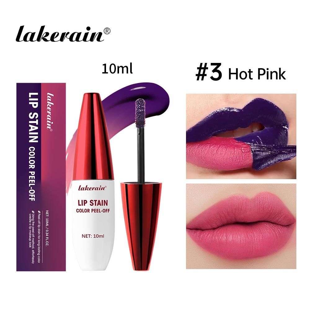 3 Color Peel-Off Lip Gloss Set, Highly Pigmented Lip Tint Lip Glaze, Long-Lasting & Transfer-Proof Lip Tatoo, Ultra-Easy to Apply, Non-Sticky Wear, Instantly Brightens & Enhances Lip Color, for Daily Use, Parties & Travel, Makeup