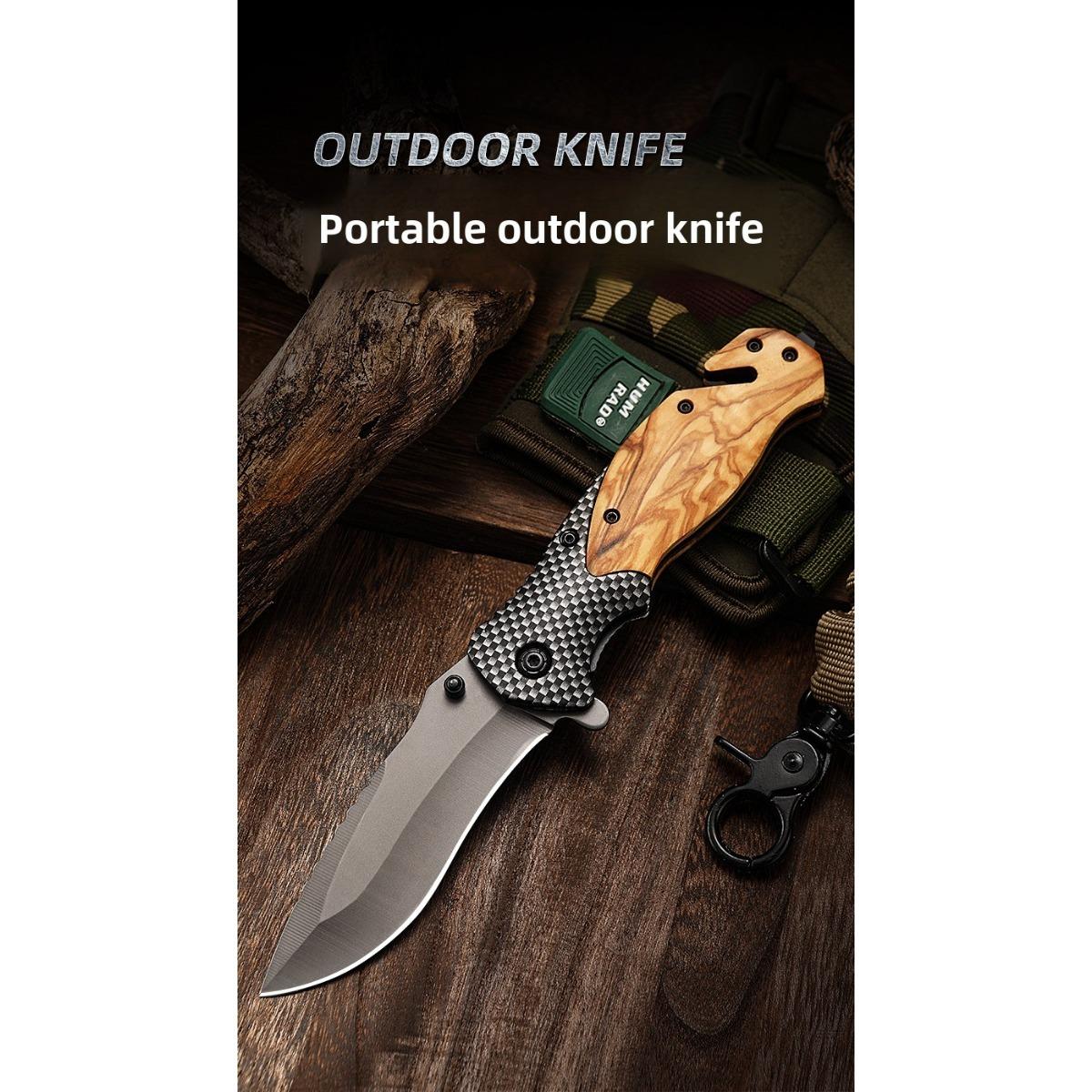 Camping stainless steel fruit knife high hardness sharp folding knife outdoor multi-function knife self-defense portable survival knife Christmas gift