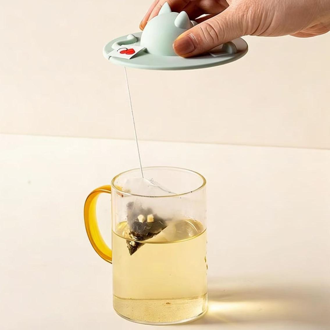 Simple Cartoon Silicone Cup Lid, Creative Irregular Coffee Cup Cover, Dustproof Insect-Proof Multi-Functional Cup Lid