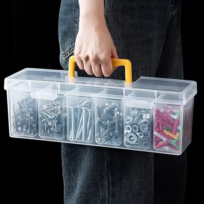 Detachable Layer Tool Storage Box, Multifunctional Plastic Hardware Organizer, Compact Portable Case for Home Garage Car Tools Management, Toolbox Storage Box