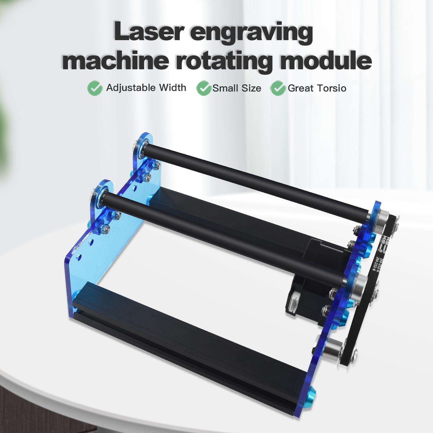 Rotary Roller, Engraver Y-axis Rotary Roller Engraving Module for Engraving Cylindrical Objects Cans，Adjustable to 5 roller positions, Rotary roller is compatible with Lightburn and LaserGRBL, Compatible with Most Engraving Machines