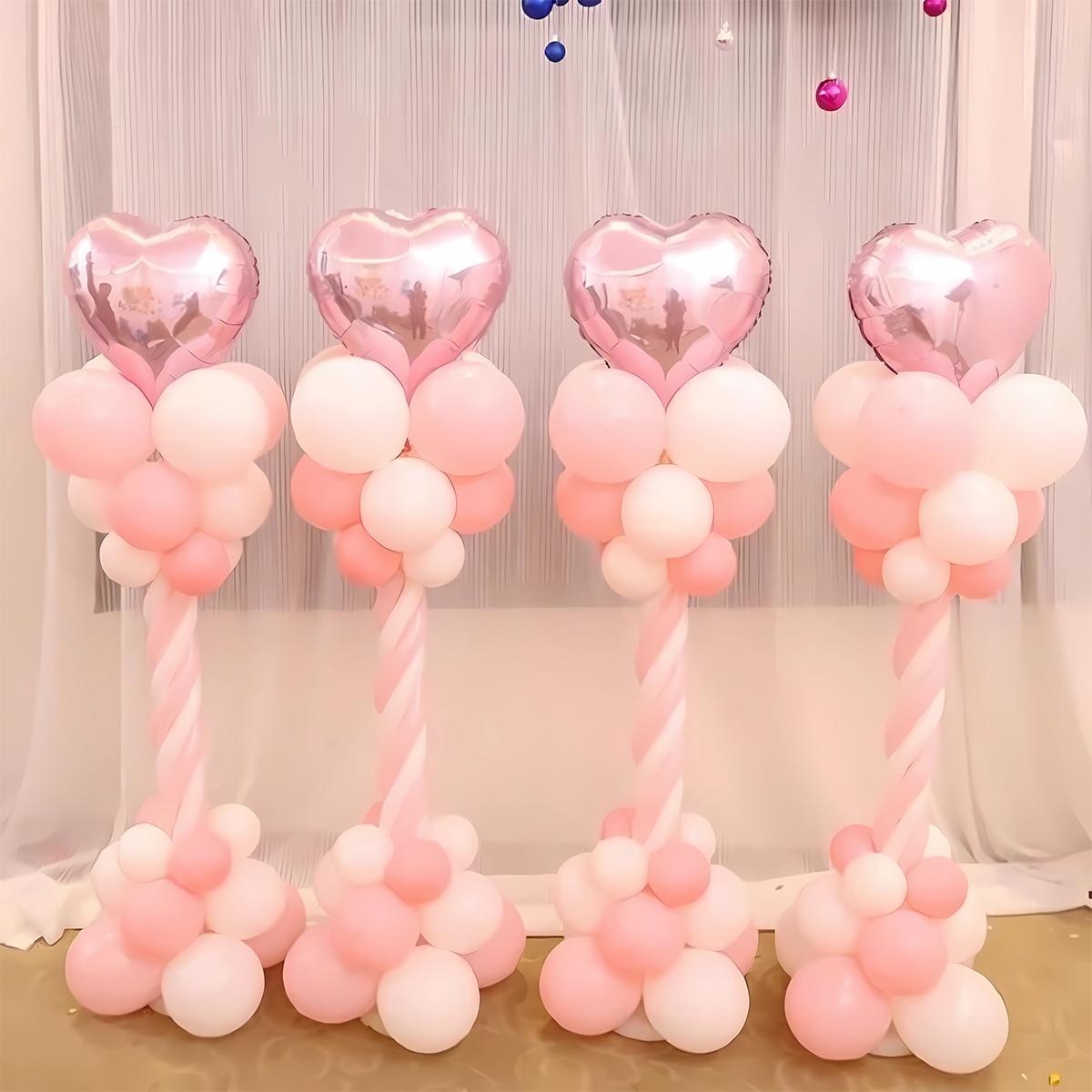 Balloon Column Stand Set of 2, Adjustable 7 Feet Ballon Arch Stands with Reusable Metal Telescopic Design for Birthday, Wedding, Baby Shower, Halloween, Graduation Party Decoration
