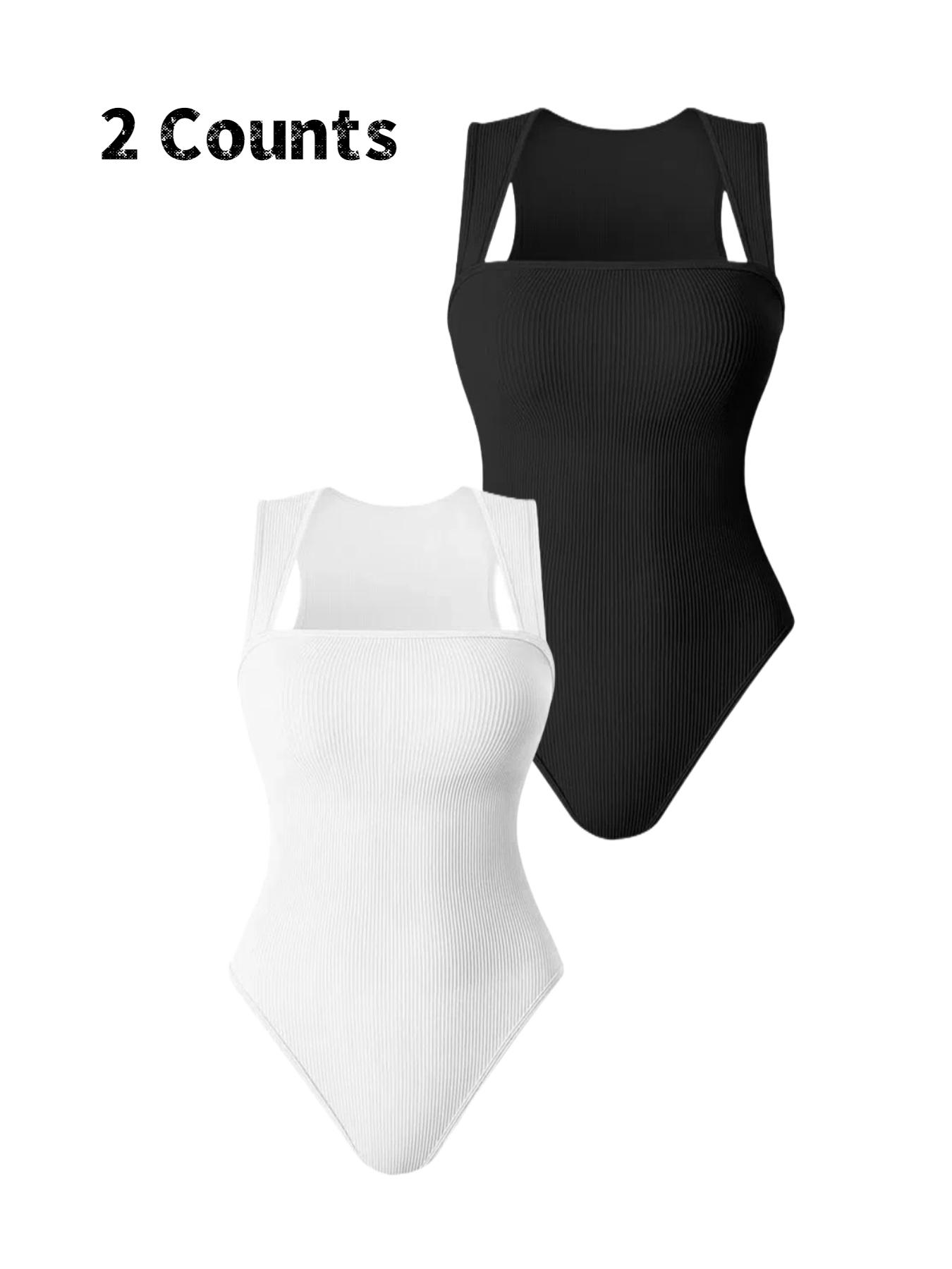 Women's Shapewear Bodysuit, Comfortable Casual Style Tummy Control & Butt Lifting, Daily Wear Crop Compression Shirt, Knitted Slimming Fitness