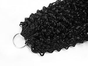 Burmese Curly Feather Crochet Human Hair Bundles Human Crochet Hair Pre Looped 100 Strands Pre-Separated Reusable Invisible 100% Virgin Human Hair Crochet Extensions 16 Inch 120g Natural Black