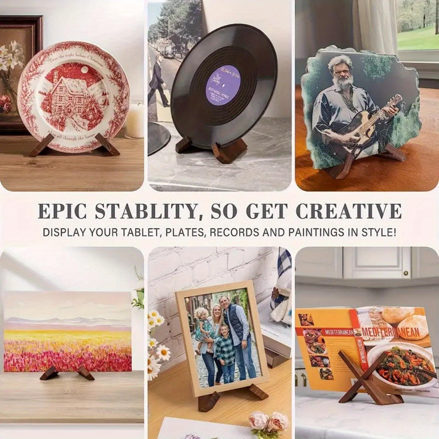 Wooden Book Stand, 1 Count Desktop Reading Rack, Multi-functional Book Holder, Photo Display Rack, Home Organizer for Living Room Bedroom Kitchen