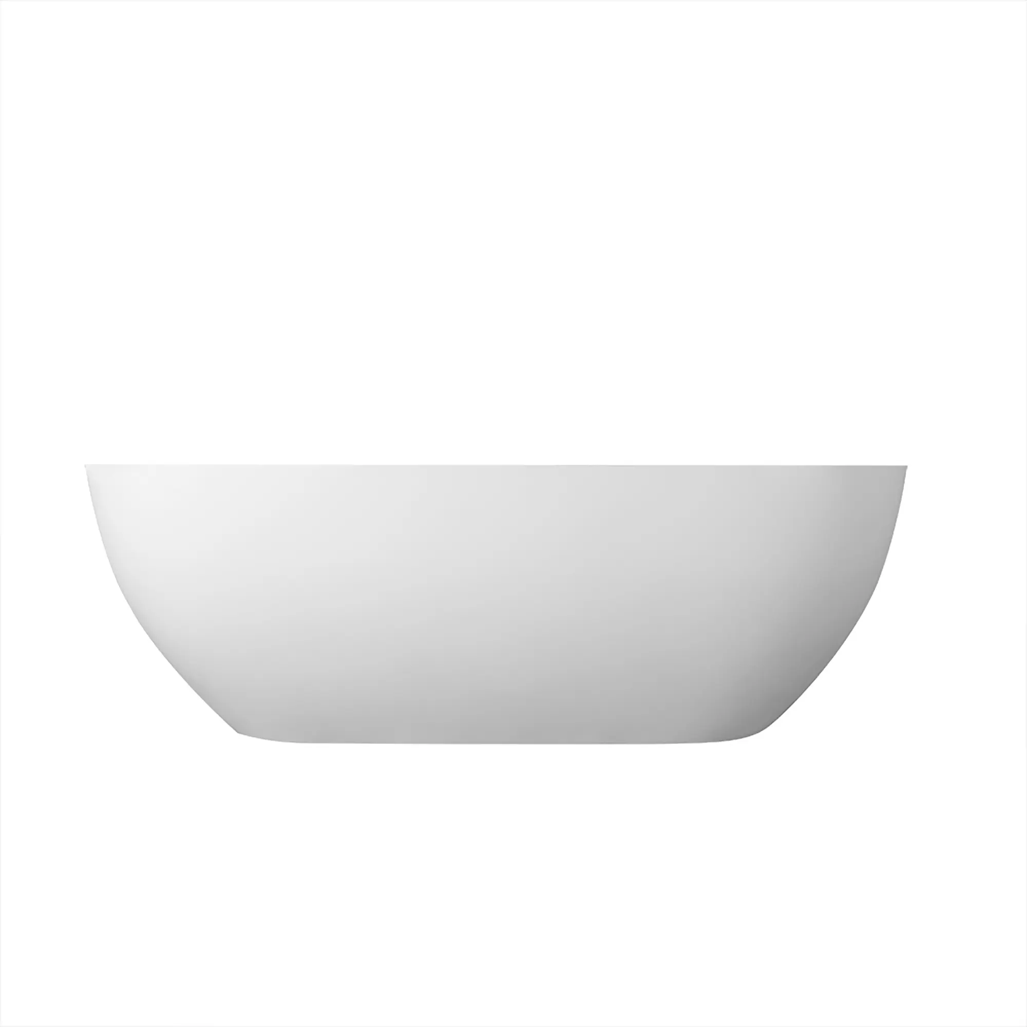 Nokaa 69 Inch Freestanding Solid Surface Soaking Bathtub Deep Soak Matte White One-Piece Stone Resin Composite Tub for Bathroom Spa Luxury Durable Easy Clean Modern Minimalist, Color: Matte White, Material: Solid Surface