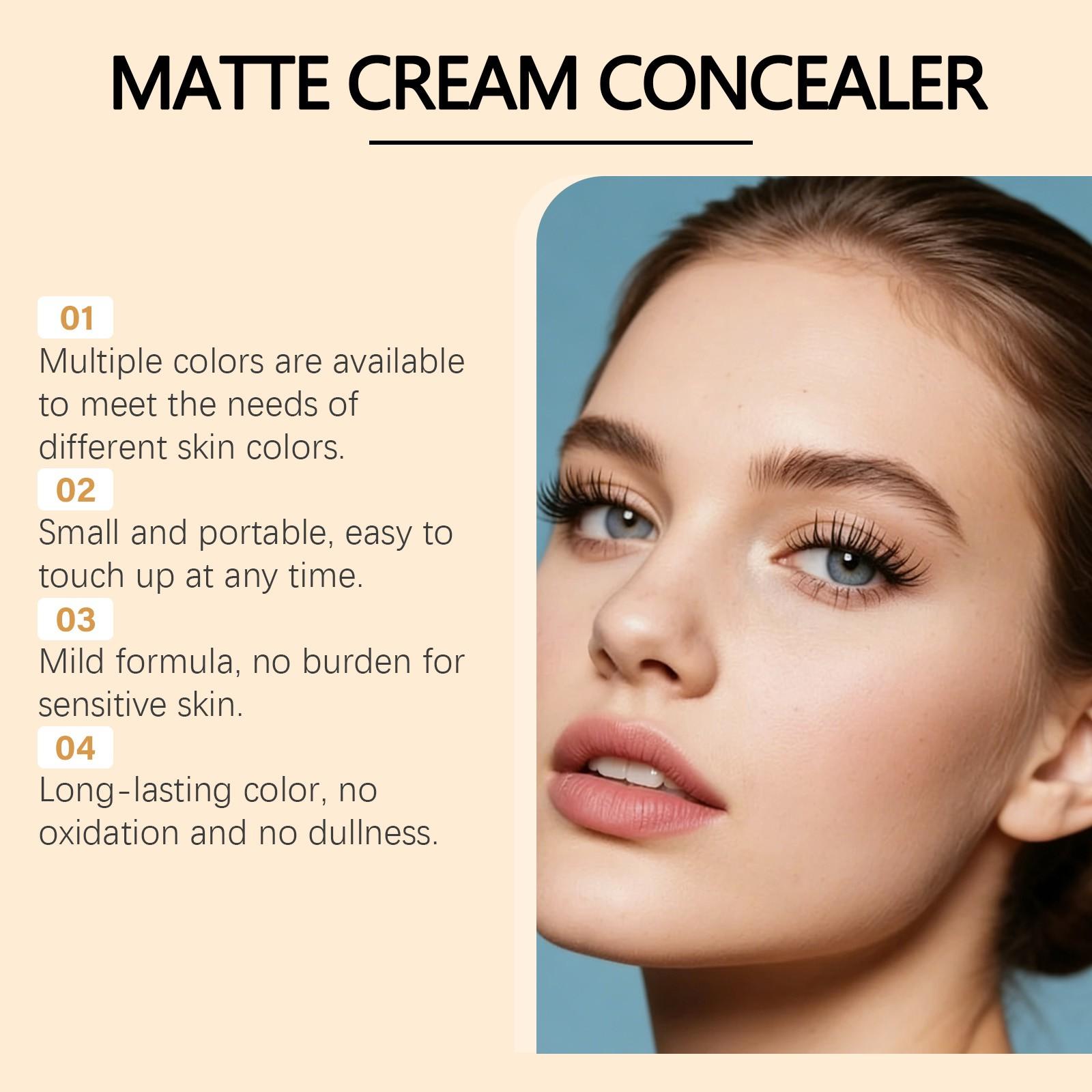 zephoco Matte Cream Concealer (Medium Shade), Long-Lasting Flawless Coverage Natural Matte Finish Concealing Cream, Matte Makeup Finish zephoco Matte Cream Concealer (Medium Shade), Long-Lasting Flawless Coverage Natural Matte Finish Concealing Cream, Matte Makeup Finish