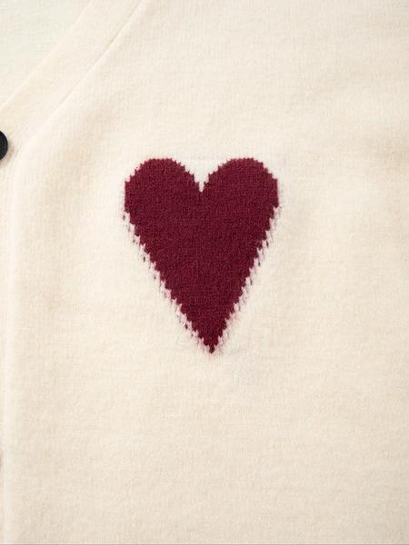 Men's Heart Pattern Knit Cardigan, Casual Loose-Fitting Long Sleeve Sweater, Lightweight Layering Piece for Fall & Winter