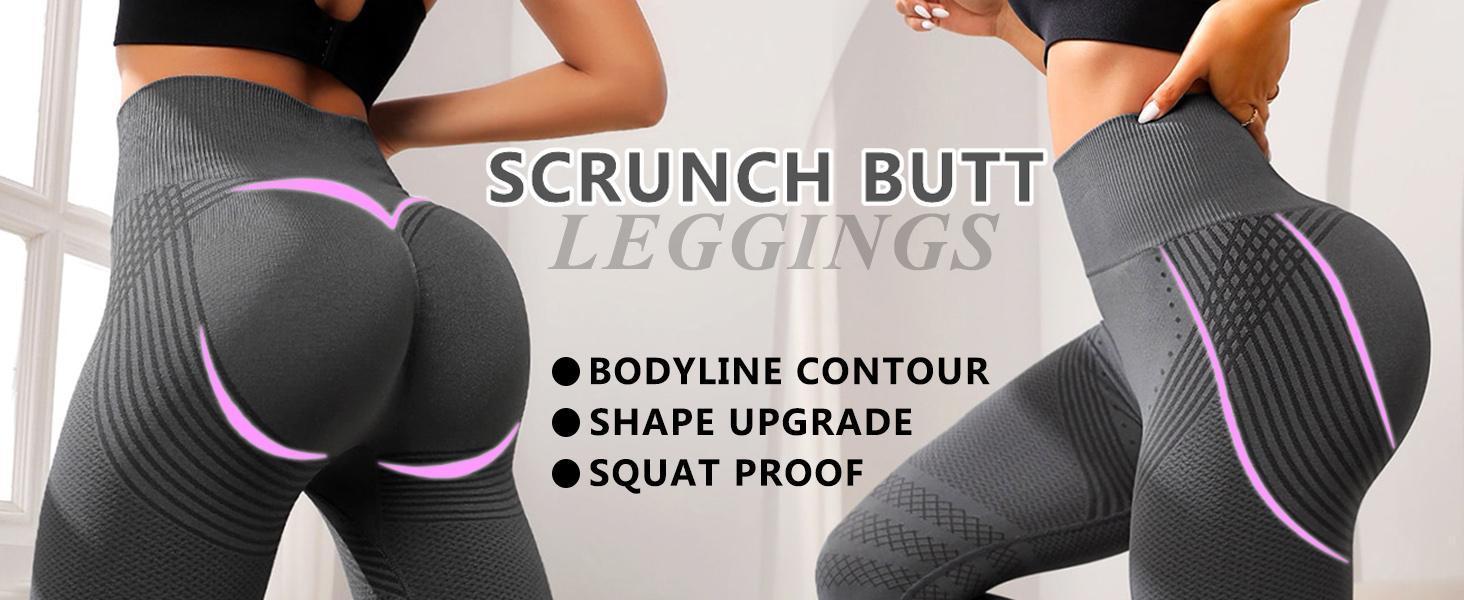 RICH BRIA 3D Scrunch Butt Lifting Leggings - High Waisted Compression Seamless Tummy Control Butt Sculpting Workout Pants Anti Cellulite Yoga Tights for Women - Firm & Smooth Gym Activewear XS-4XL