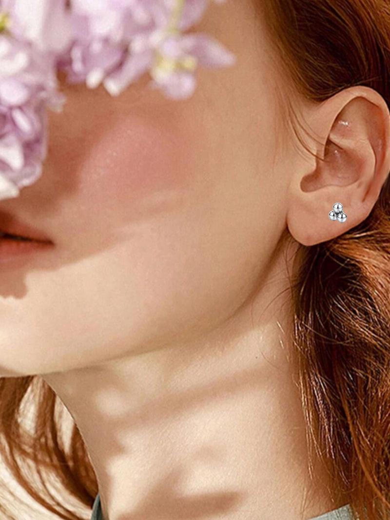 Mixed Style Rhinestone Decor Earrings Set, Stainless Steel Cartilage Earrings, Fashion Jewelry for Party, Daily Clothing Decor, Trendy All-match & Exquisite Jewelry for Gift