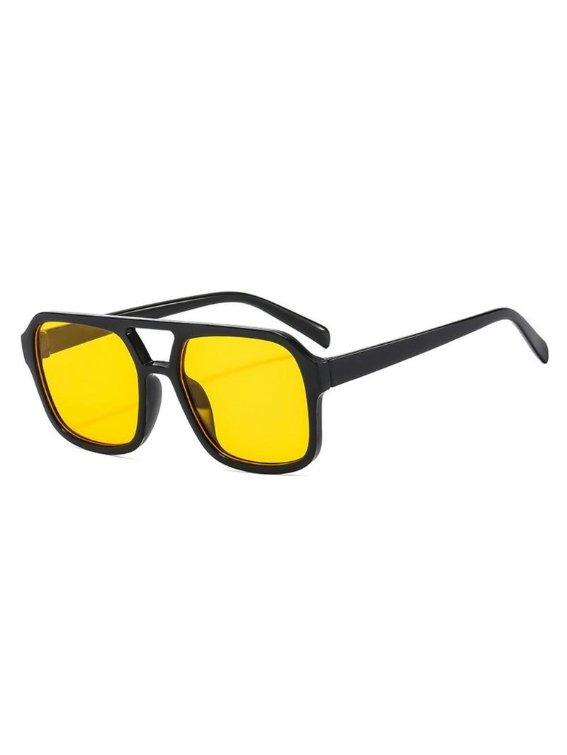 Unisex Vintage Square Frame, 2025 New Style Trendy Casual Sun Protection Sunglasses for Everyday Use, Fashion Accessories for Outdoor Activities, Tinted Lens Sunglasses