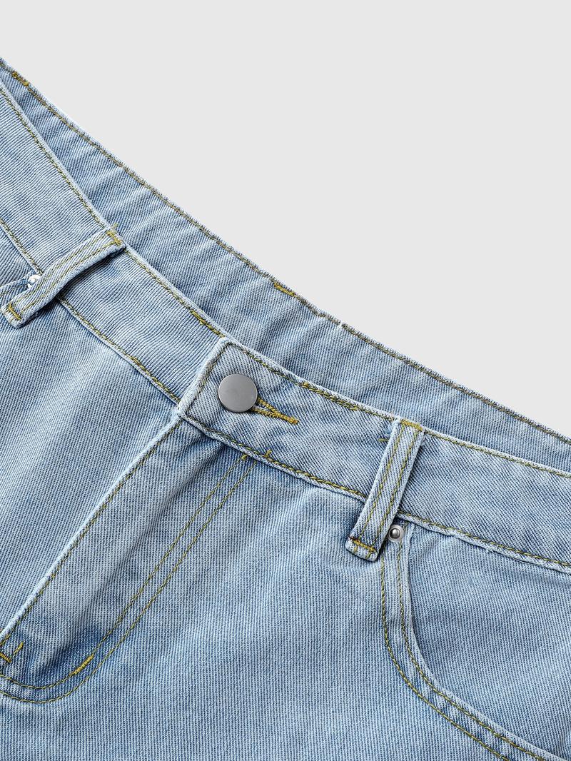 Unisex Star Print Denim Shorts | American High Street Baggy Washed Jorts | Viral TikTok Pick for Street Style, Skate Outings, Y2K Fits, Daily Commute, Music Festivals, Gradient Wash + Star Print + Wide-Leg Fit, TikTok Viral Apparel, Denim Jorts, High Stre