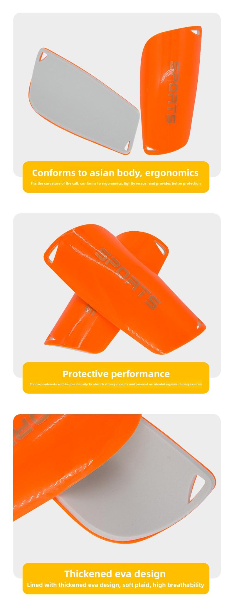 Adult football shin guards, made of PP material, are protective, impact-resistant, with a 5mm thick insert design, football equipment