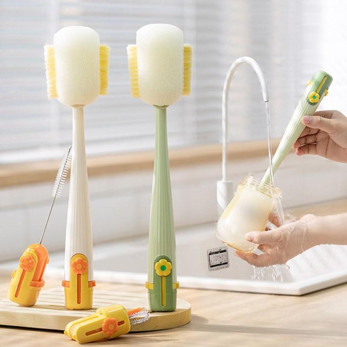 5-in-1 Multifunctional Cleaning Brush Portable Bottle Brush Set Multi-Purpose Lid Cleaning Brush Water Bottle and Cup Lid Cleaning Tools