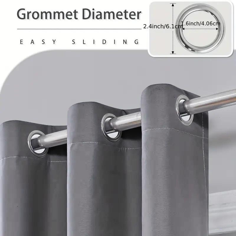 1 piece, 100% blackout and sun protection curtain, modern romantic minimalist solid color polyester material film lining, making the interior darker, top perforated hanging method, suitable for bedrooms, dining rooms, living rooms, kitchens