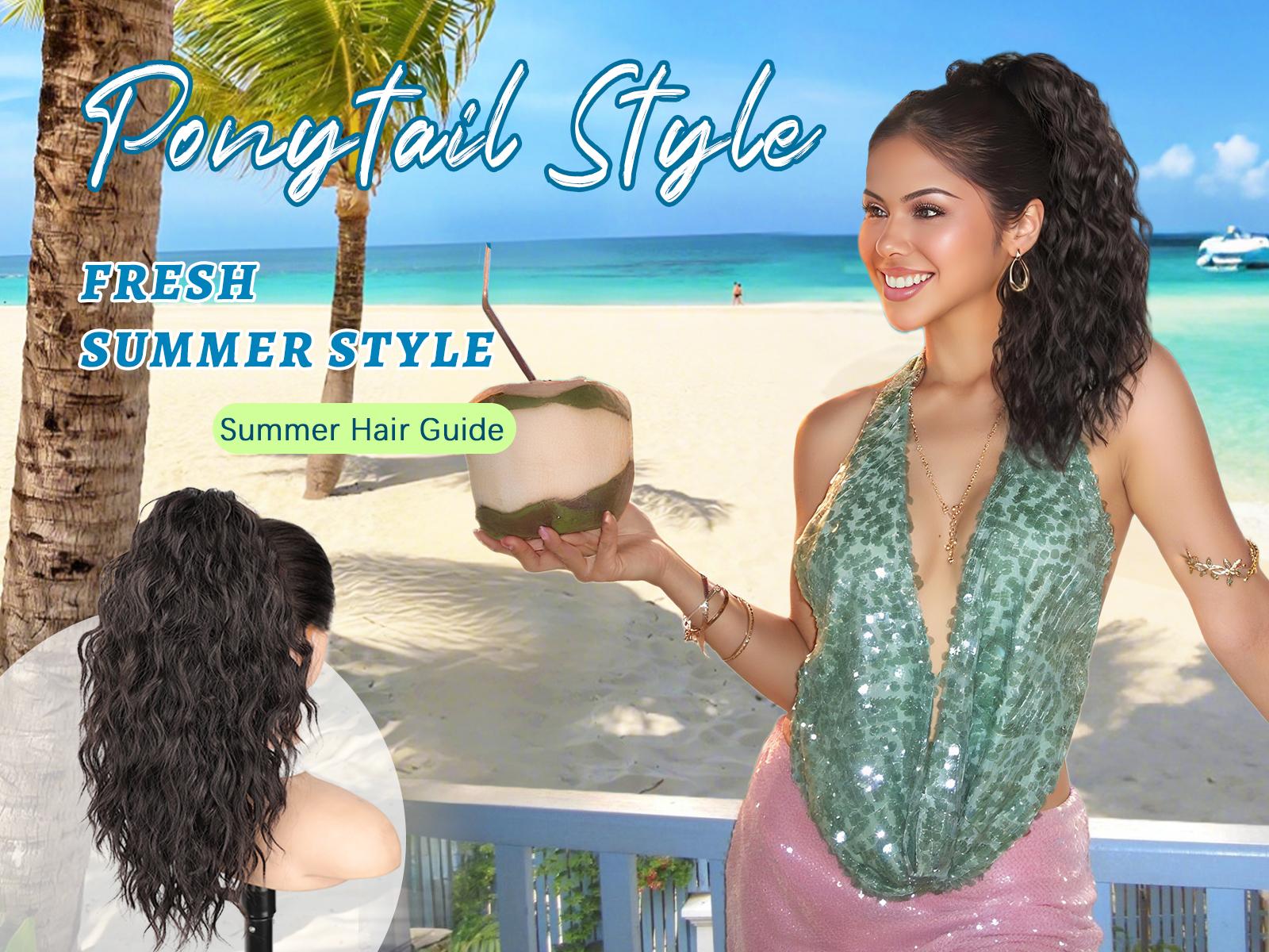 Isaic Hair 18 Inch Clip In Ponytail, Ponytail Extensions, Short Ponytail Women's Artificial Wig, Natural Fluffy Hair Volume for Daily Outing Wear