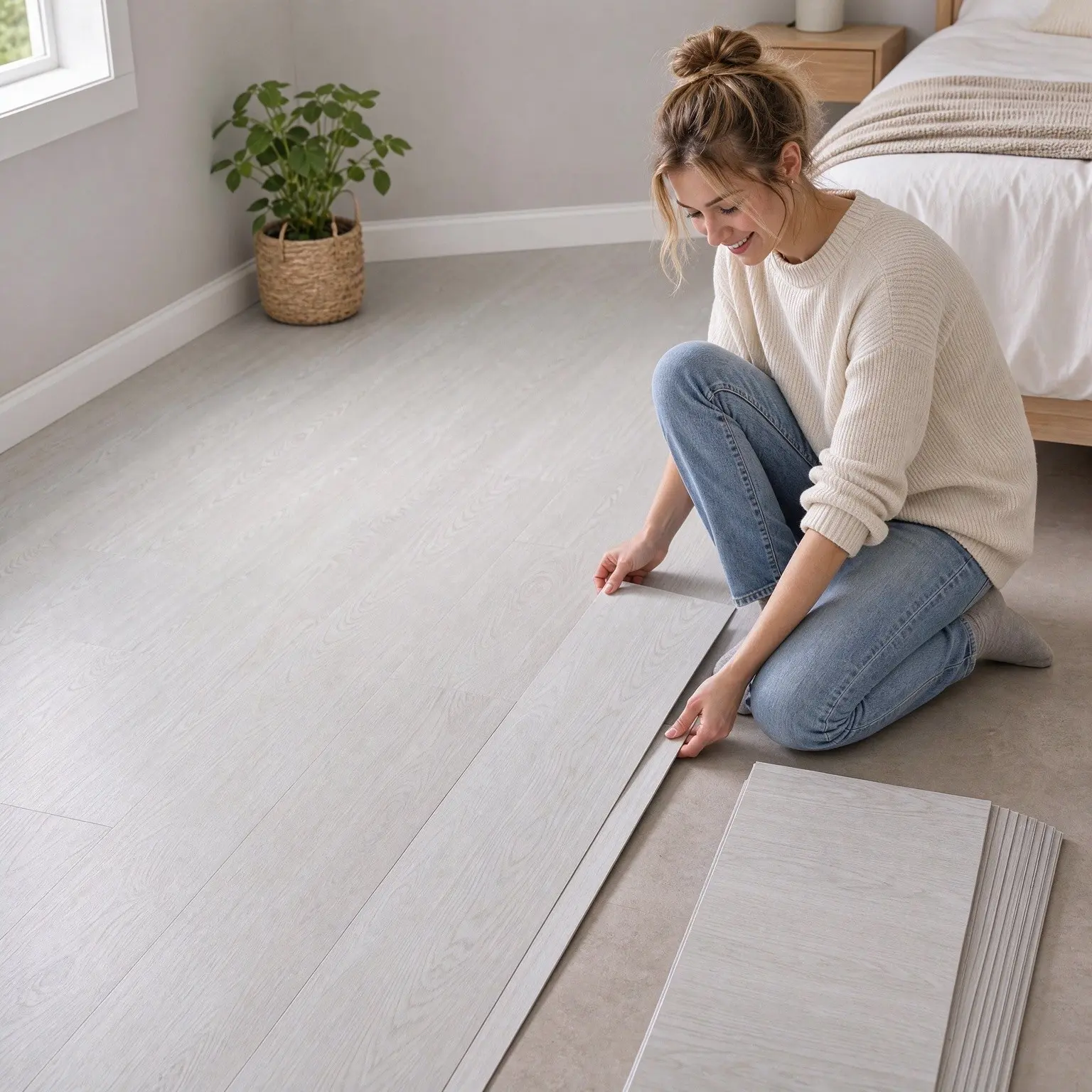 25/50 Pcs Classic Wood Grain Peel and Stick Floor Tiles, Easy to Install & Waterproof, Wall & Floor Decor Stickers for Bedroom, Living Room, RV, 15×45 Cm, Peel and Stick Flooring